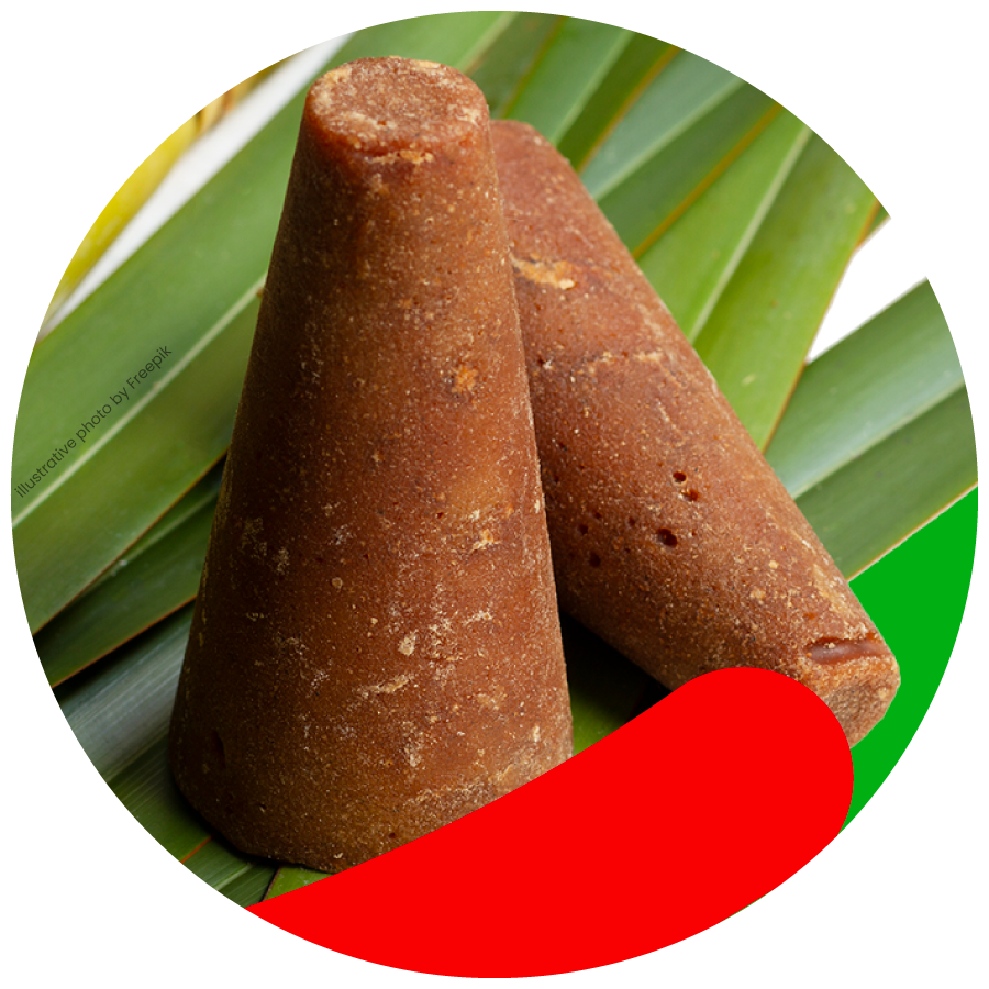 piloncillo sobre hojas